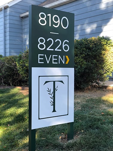 Township custom post and panel aluminum directional sign